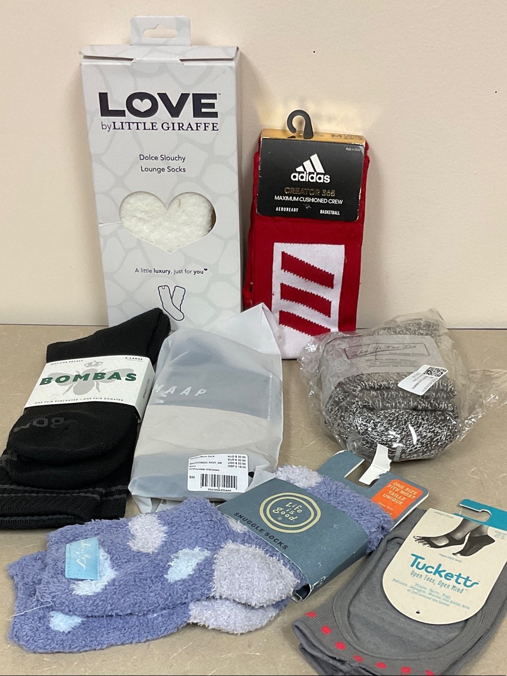 Sock Bundle 7 pairs included. Bomba, MAAP, Adidas, Life is Good, etc Unisex